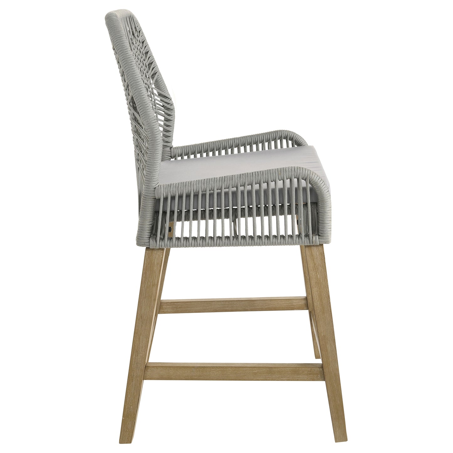 Nakia Woven Rope Counter Chair with Cushion Grey (Set of 2)