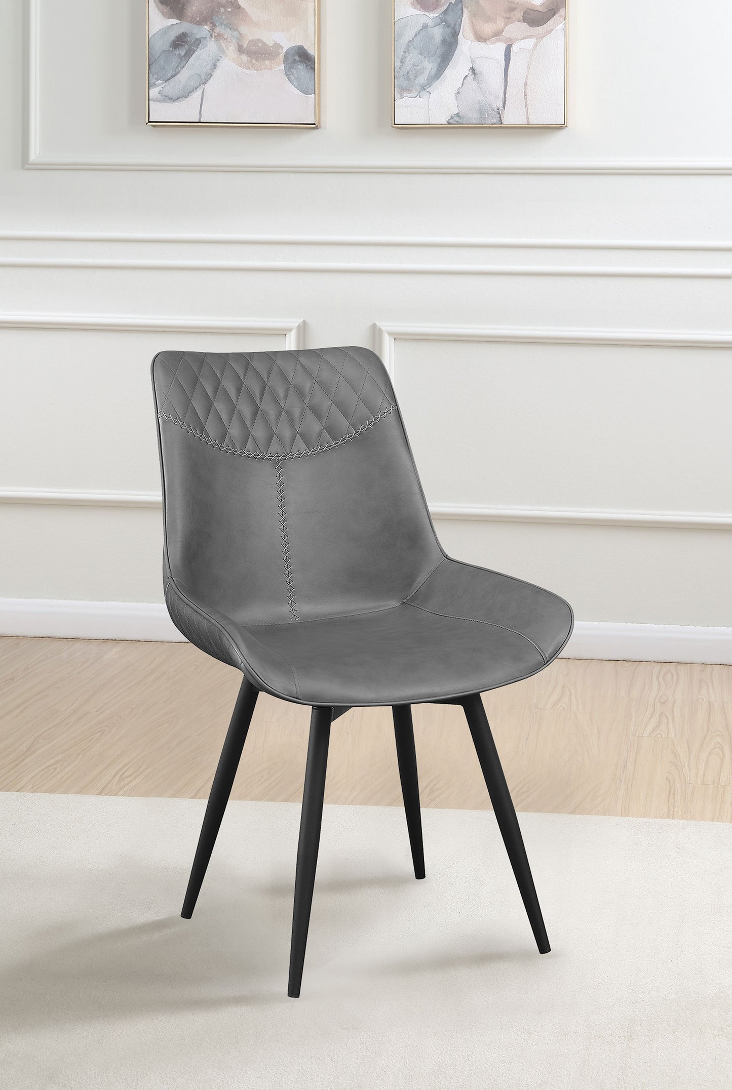 Brassie Upholstered Swivel Dining Side Chair Grey (Set of 2)