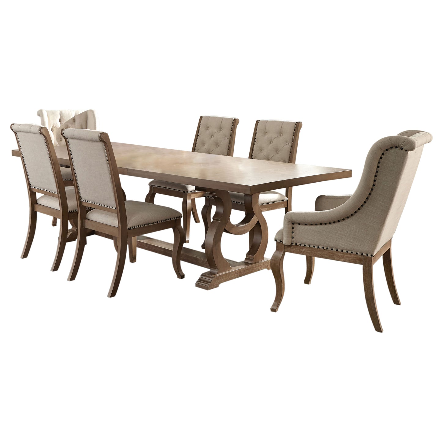 Brockway 7-piece Extension Leaf Dining Set Barley Brown