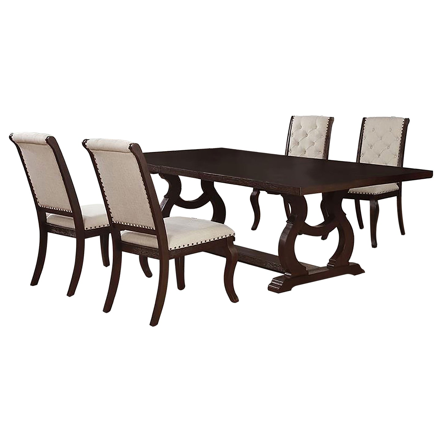Brockway 5-piece Extension Leaf Dining Set Antique Java