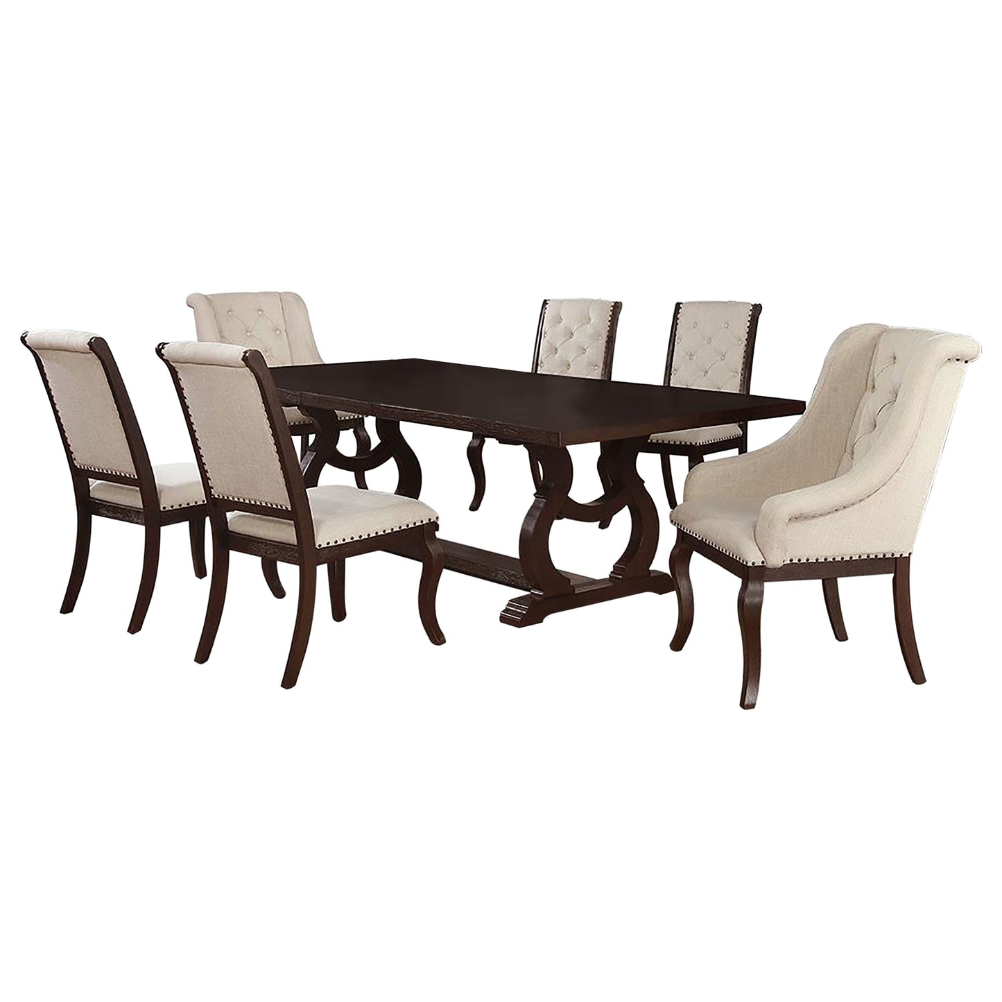 Brockway 7-piece Extension Leaf Dining Set Antique Java