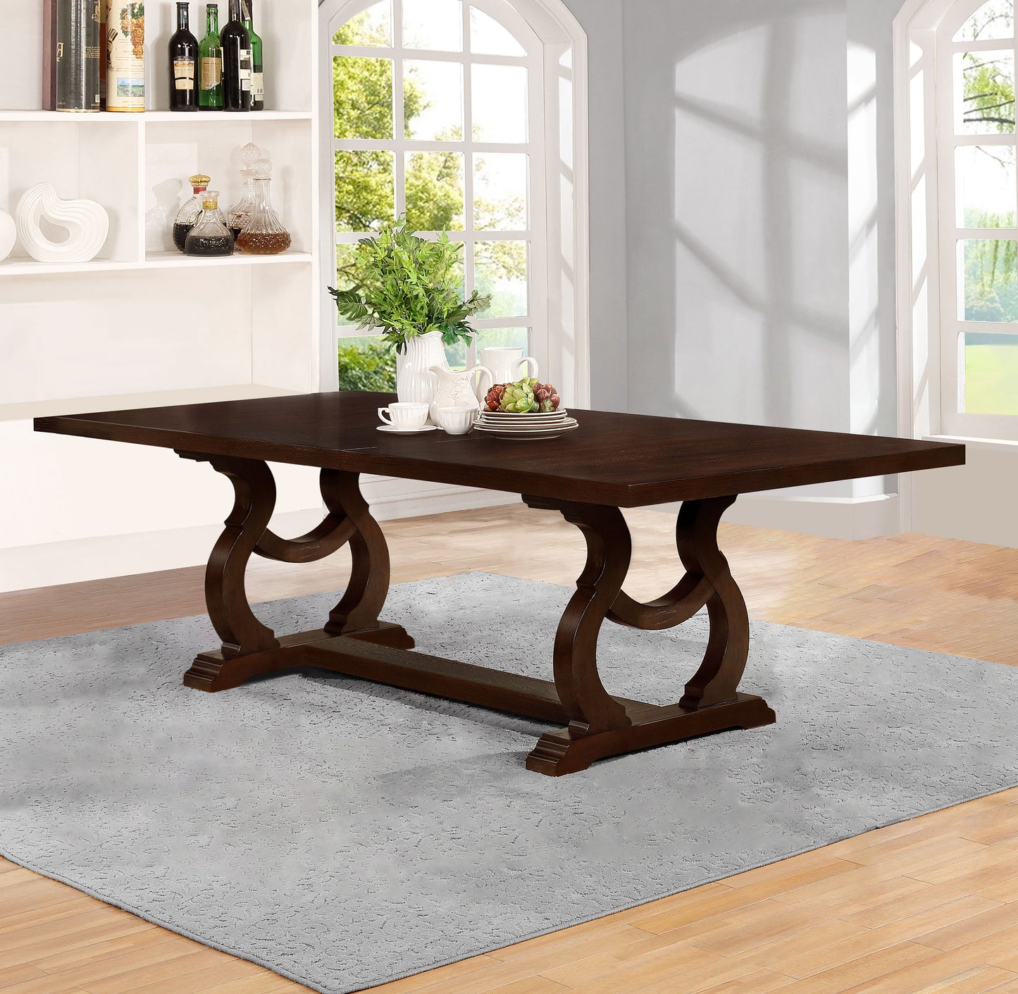 Brockway 104-inch Extension Leaf Dining Table Antique Java