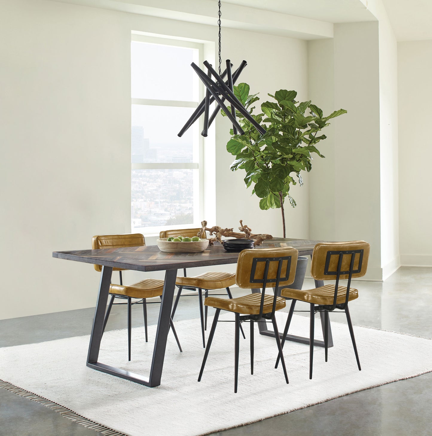 Misty 5-piece Rectangular Dining Set Sheesham and Camel