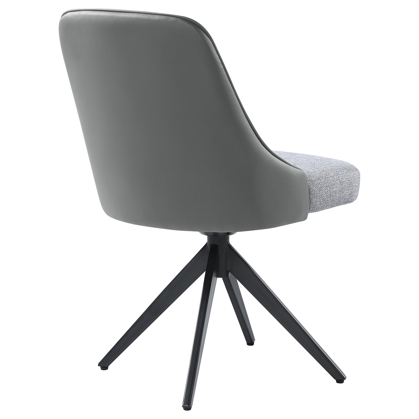 Paulita Upholstered Swivel Dining Side Chair Grey (Set of 2)