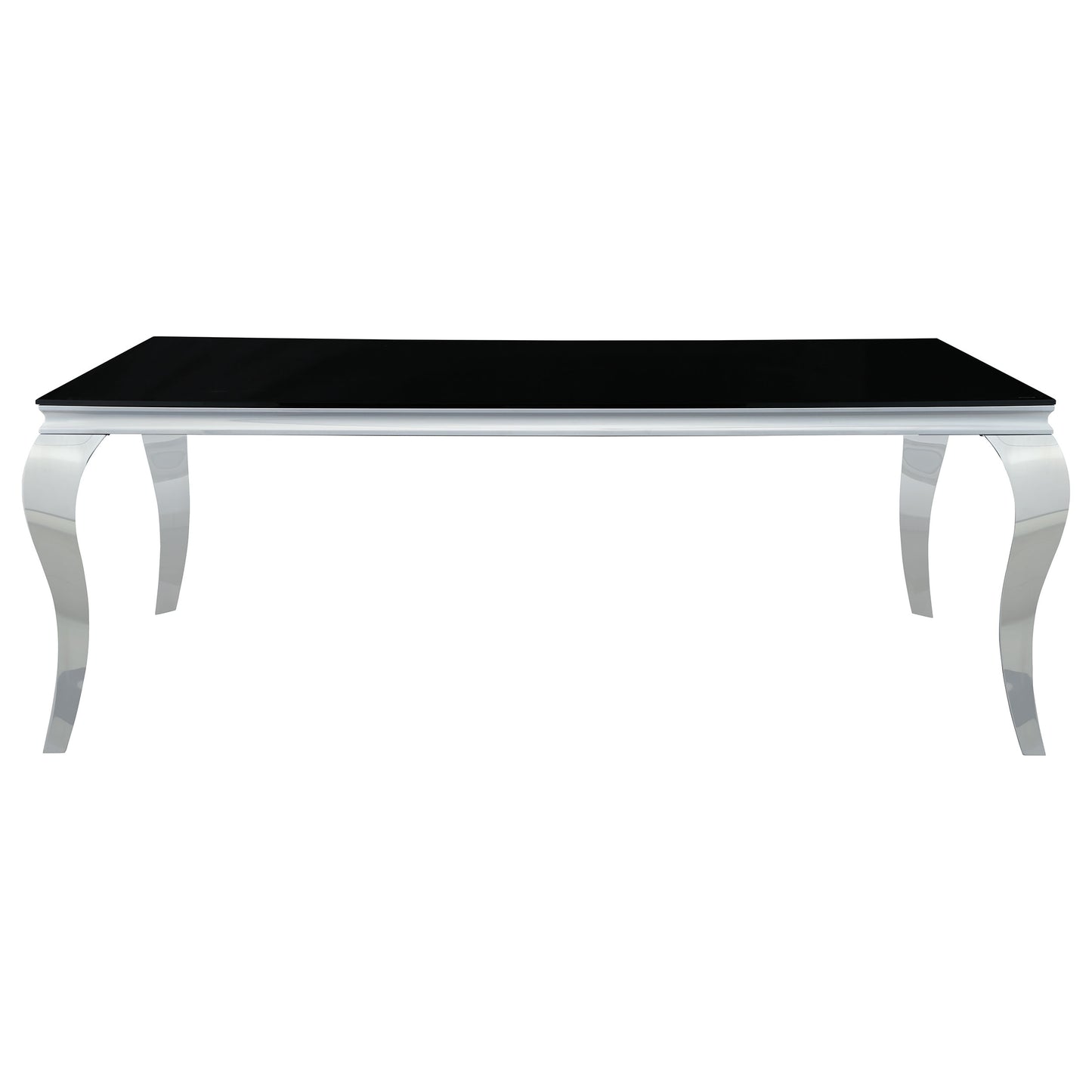 Carone 5-piece 81-inch Rectangular Black Glass Dining Set Teal