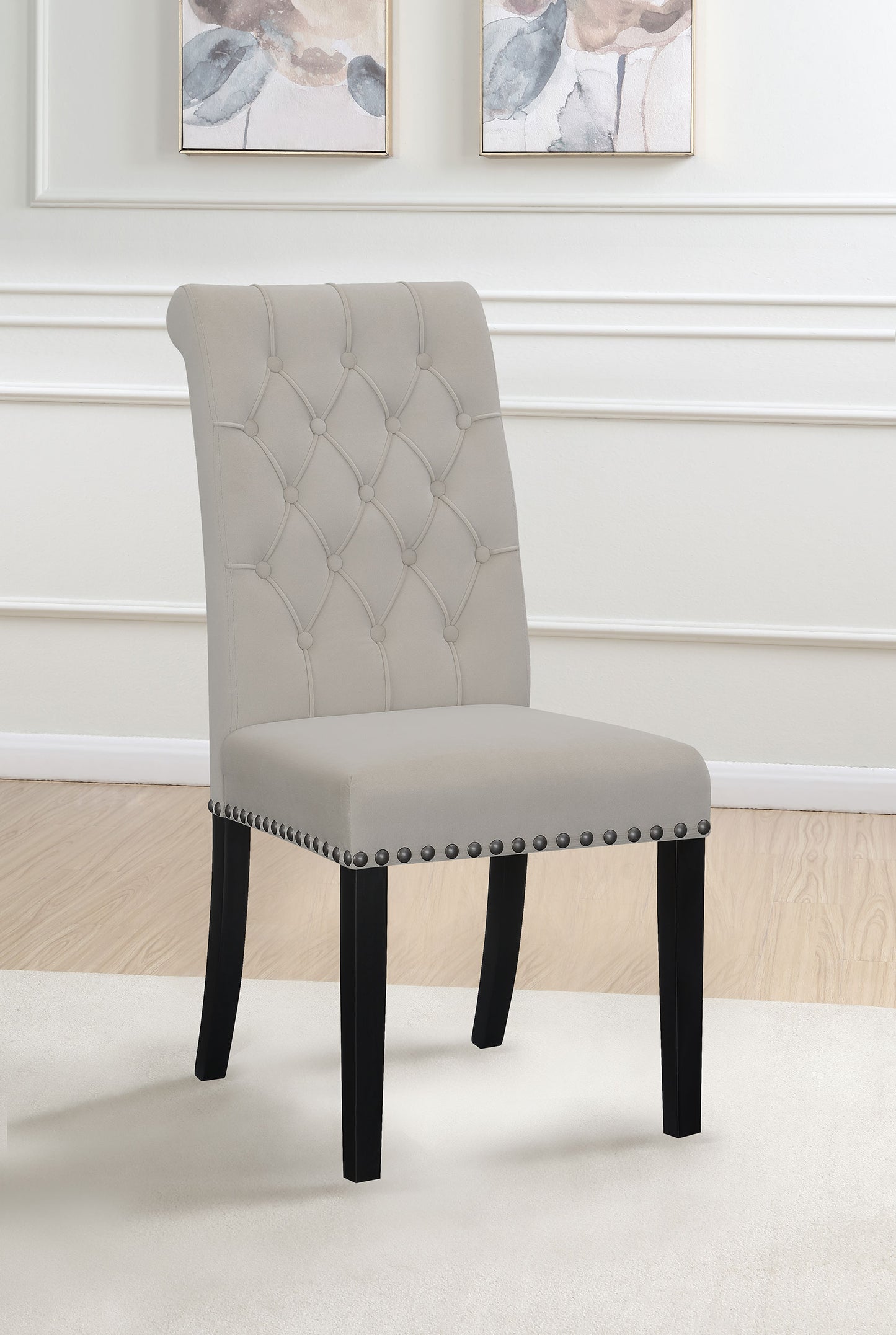 Alana Velvet Upholstered Dining Side Chair Sand (Set of 2)