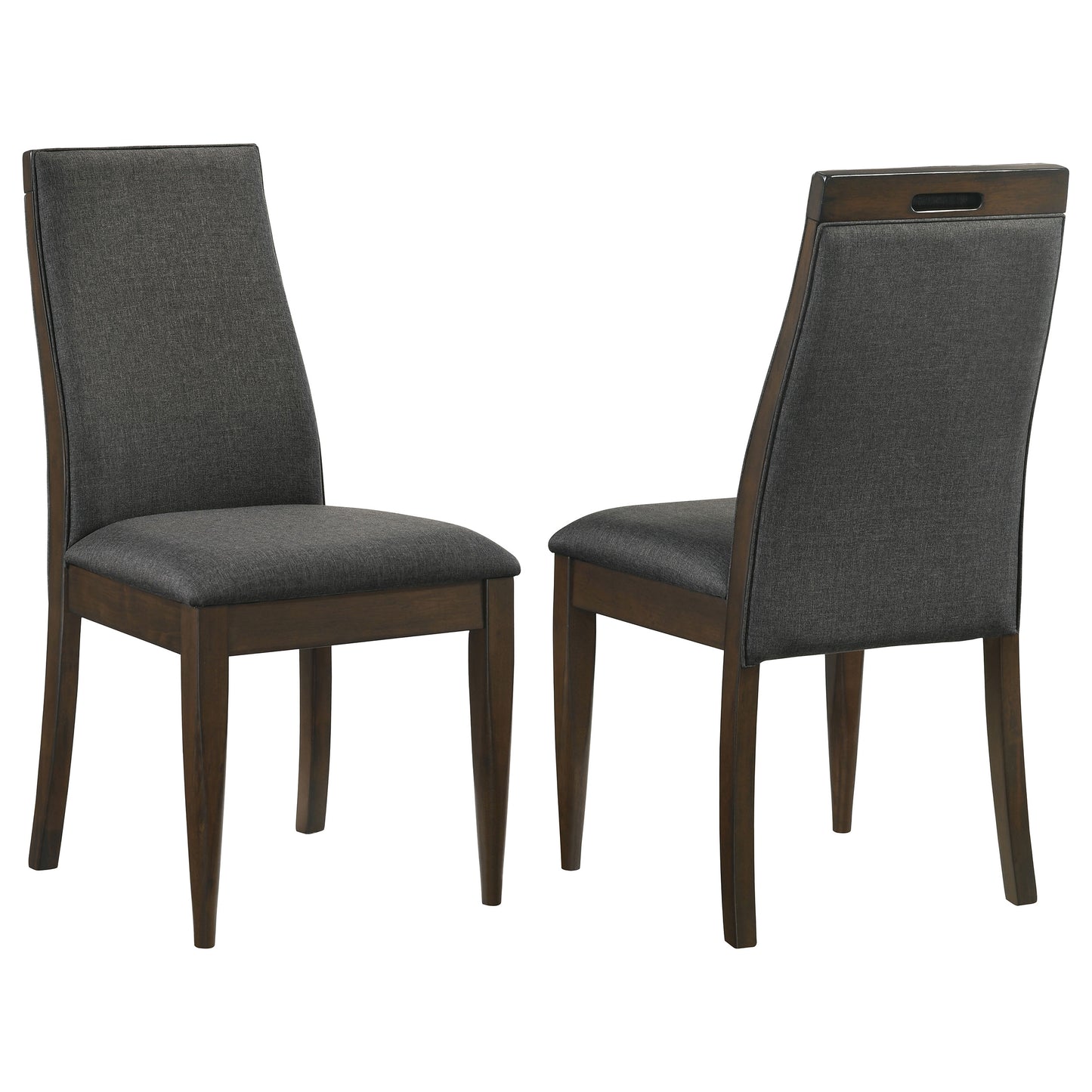 Wes Upholstered Dining Side Chair Dark Walnut (Set of 2)