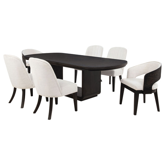 Leandro 5-piece Rectangular Dining Table Set Burnished Black