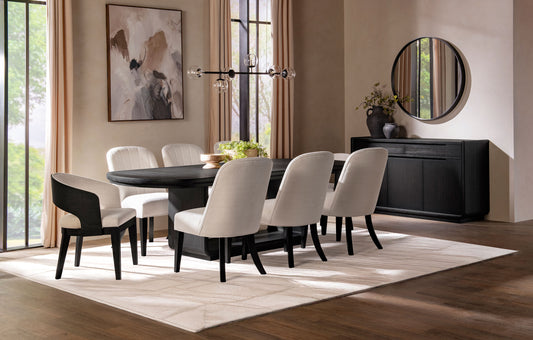 Leandro 7-piece Rectangular Dining Table Set Burnished Black