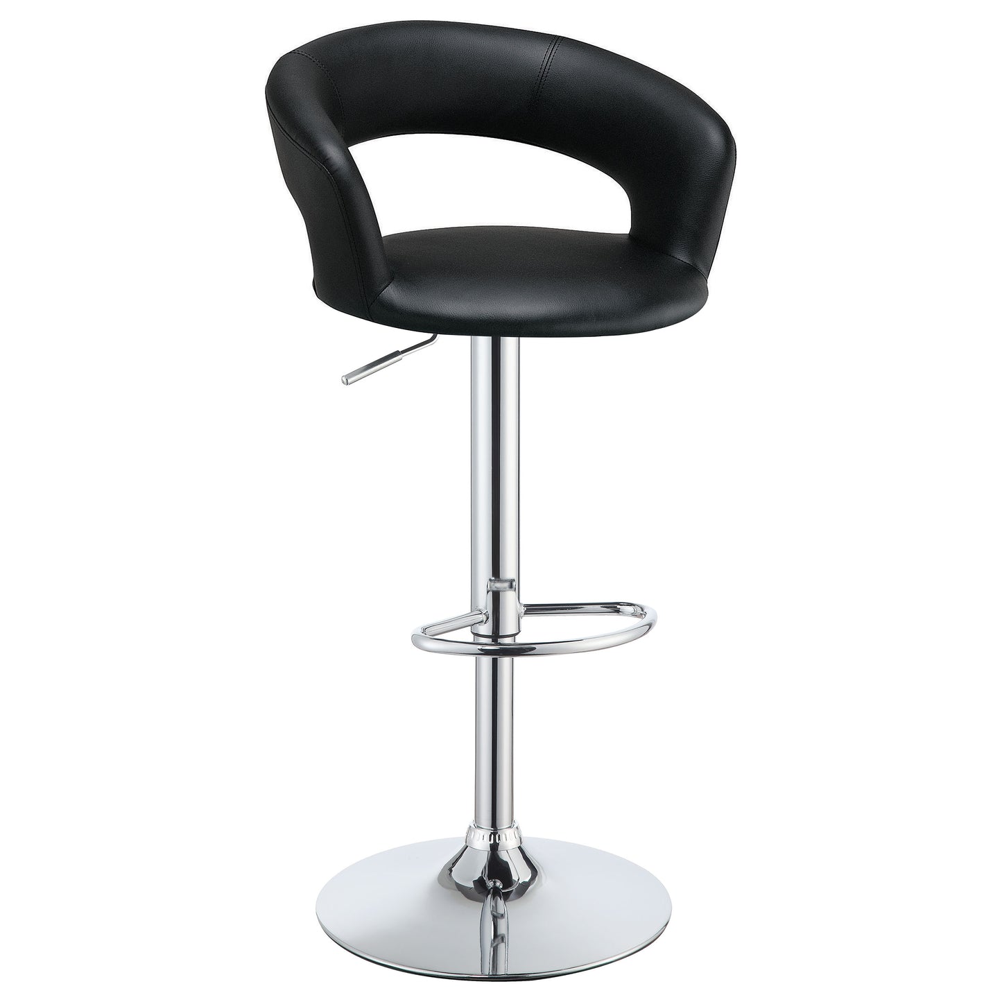 Barraza 29-inch Adjustable Height Bar Stool Black and Chrome
