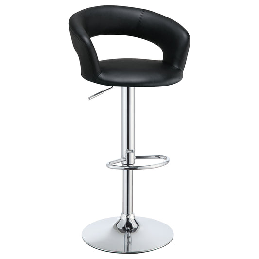 Barraza 29-inch Adjustable Height Bar Stool Black and Chrome
