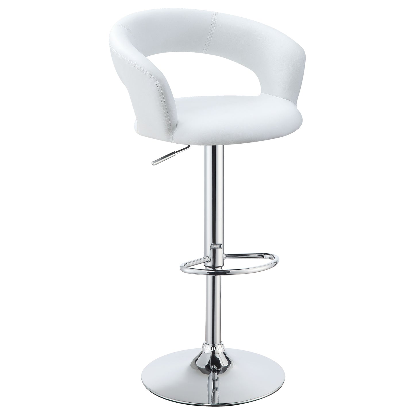Barraza 29-inch Adjustable Height Bar Stool White and Chrome