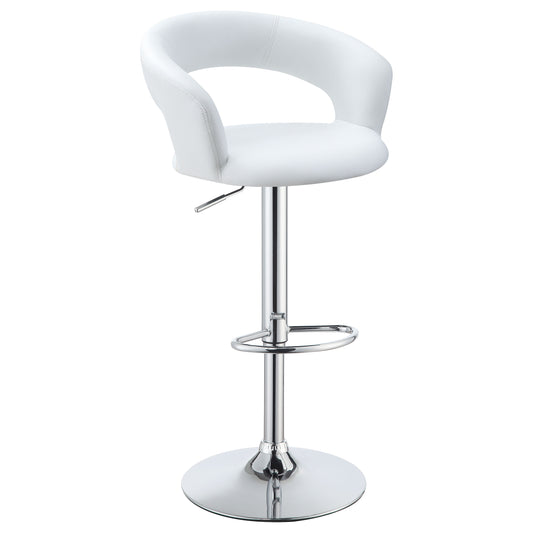 Barraza 29-inch Adjustable Height Bar Stool White and Chrome
