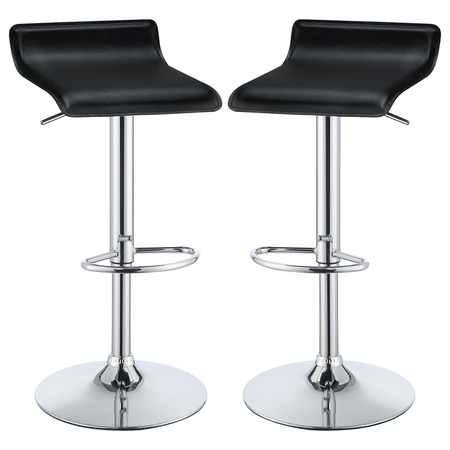 Bidwell Upholstered Adjustable Bar Stool Black (Set of 2)
