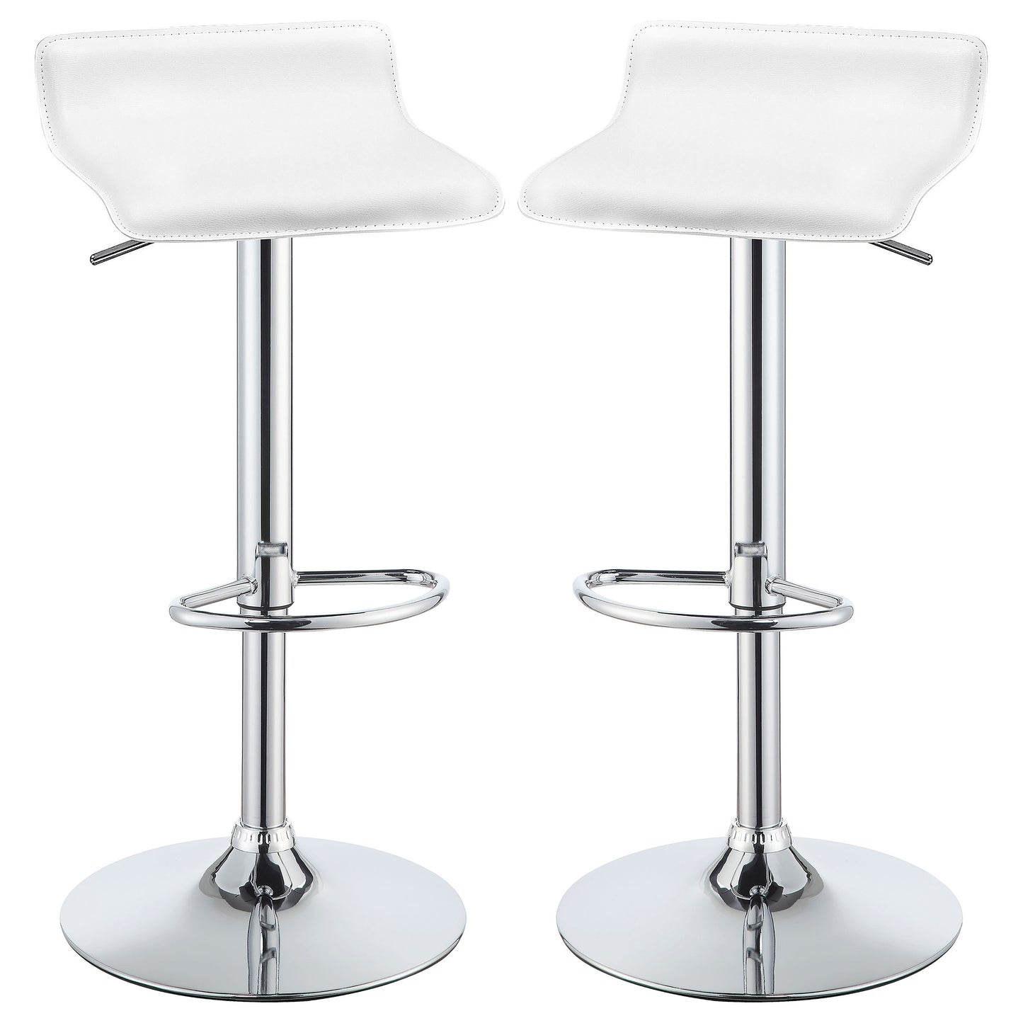 Bidwell Upholstered Adjustable Bar Stool White (Set of 2)