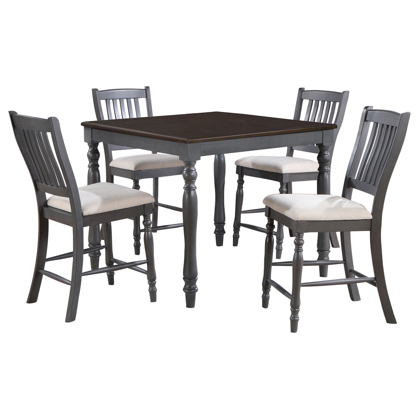 Wiley 5-piece Square Counter Height Dining Set Grey