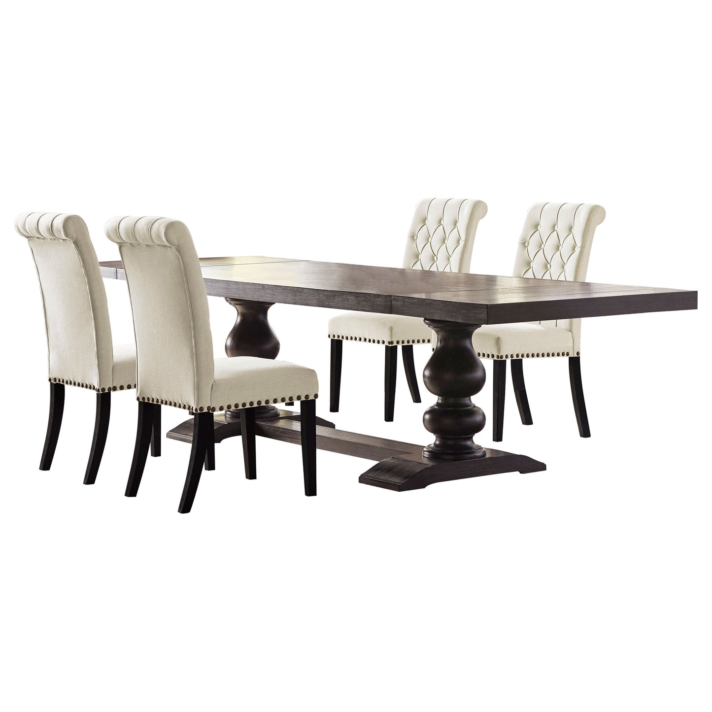 Phelps 5-piece Rectangular Dining Table Set Distressed Noir