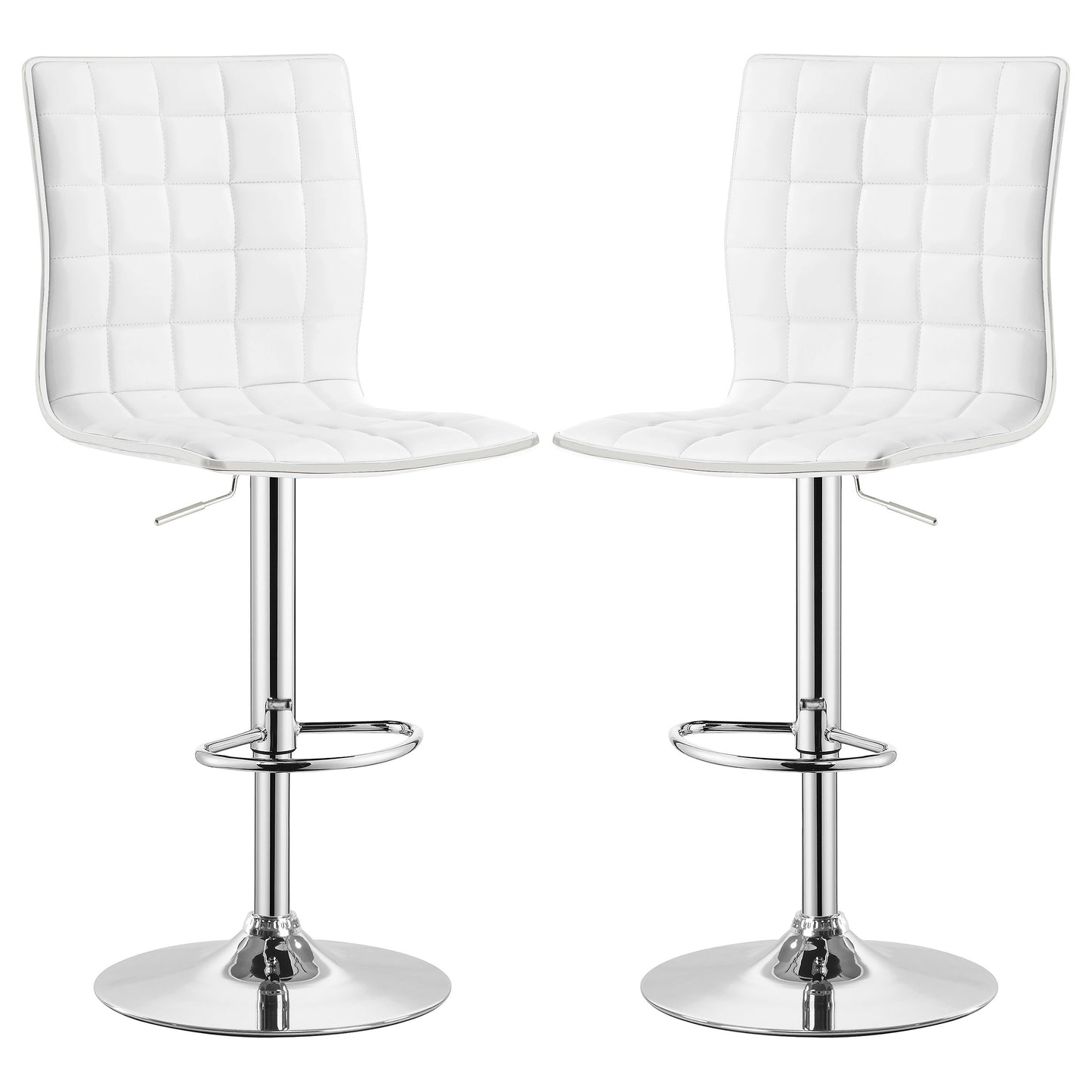 Ashbury Upholstered Adjustable Bar Stool White (Set of 2)