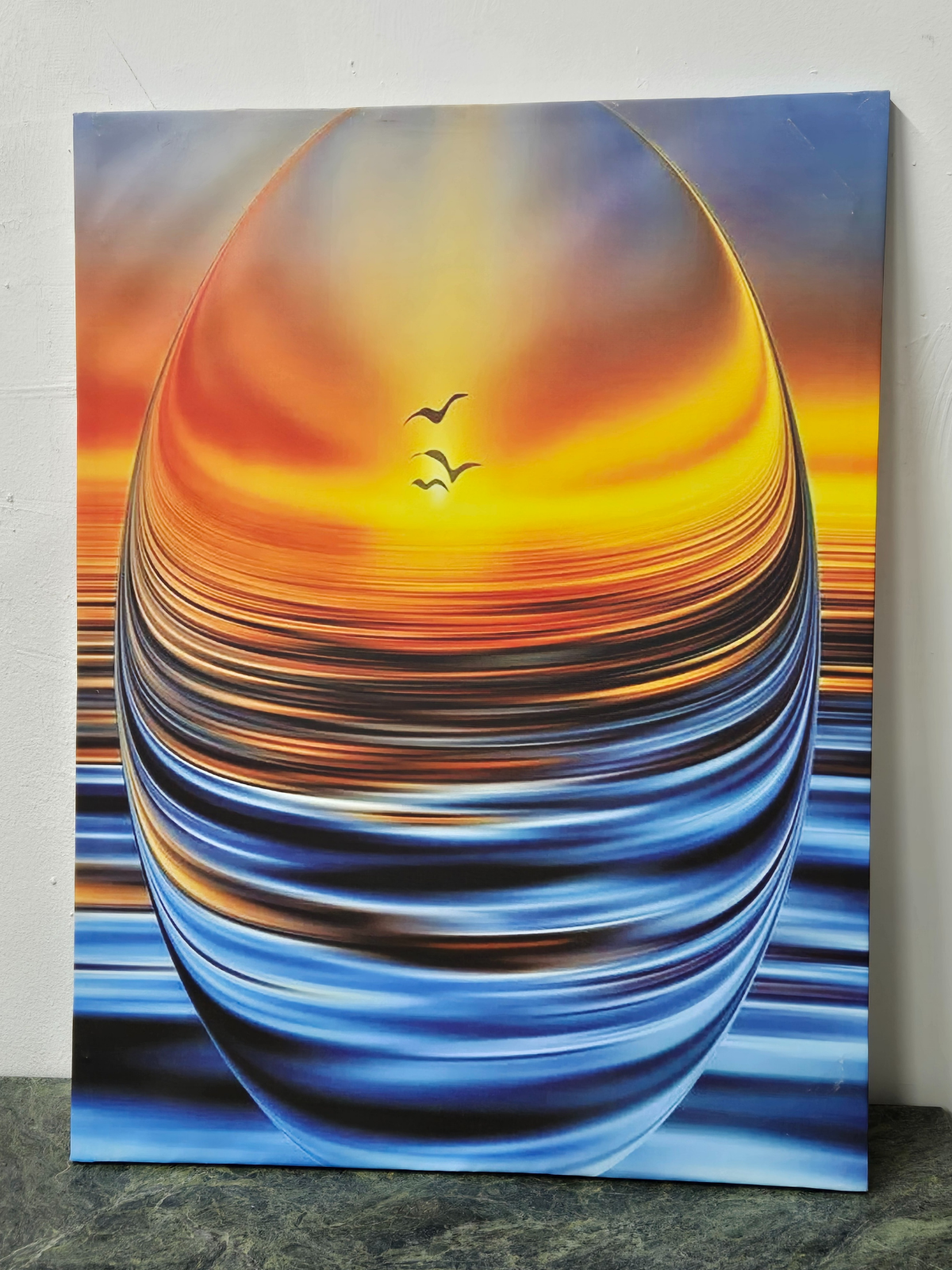 Orb of Sunset Waves Canvas Wall Art – 39.4" x 29.5"