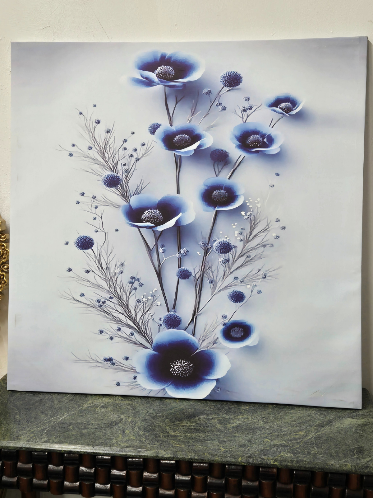 Midnight Bloom Canvas Wall Art – 40" x 40"