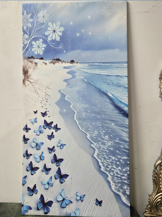Winter Butterfly Shore Canvas Wall Art    59.1" H x 29.5" W (150 x 75 cm)