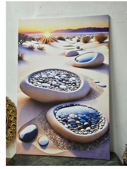 Desert Oasis Pebble Pools – Large Canvas Wall Art Size: 59.1" x 39.4"