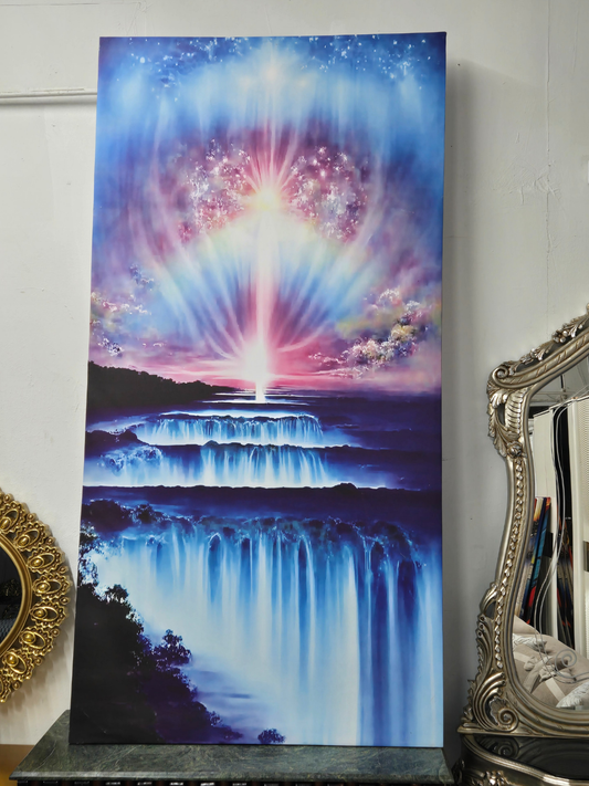 Celestial Waterfall Dreams Canvas Wall Art Size 78.7" x 39.4"