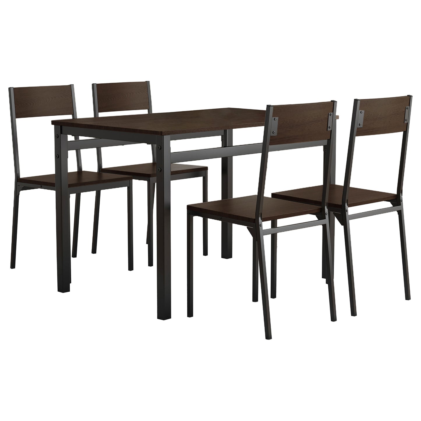 Lana 5-piece Rectangular Dining Set Dark Brown and Black