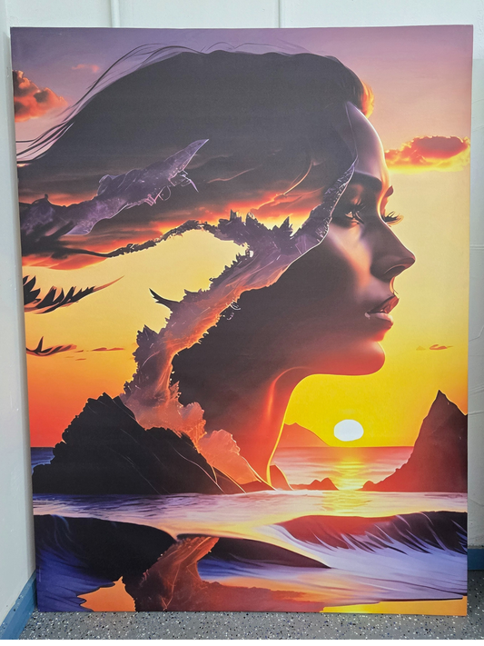 Sunset Muse Canvas Wall Art Size 78.7" × 39.4"