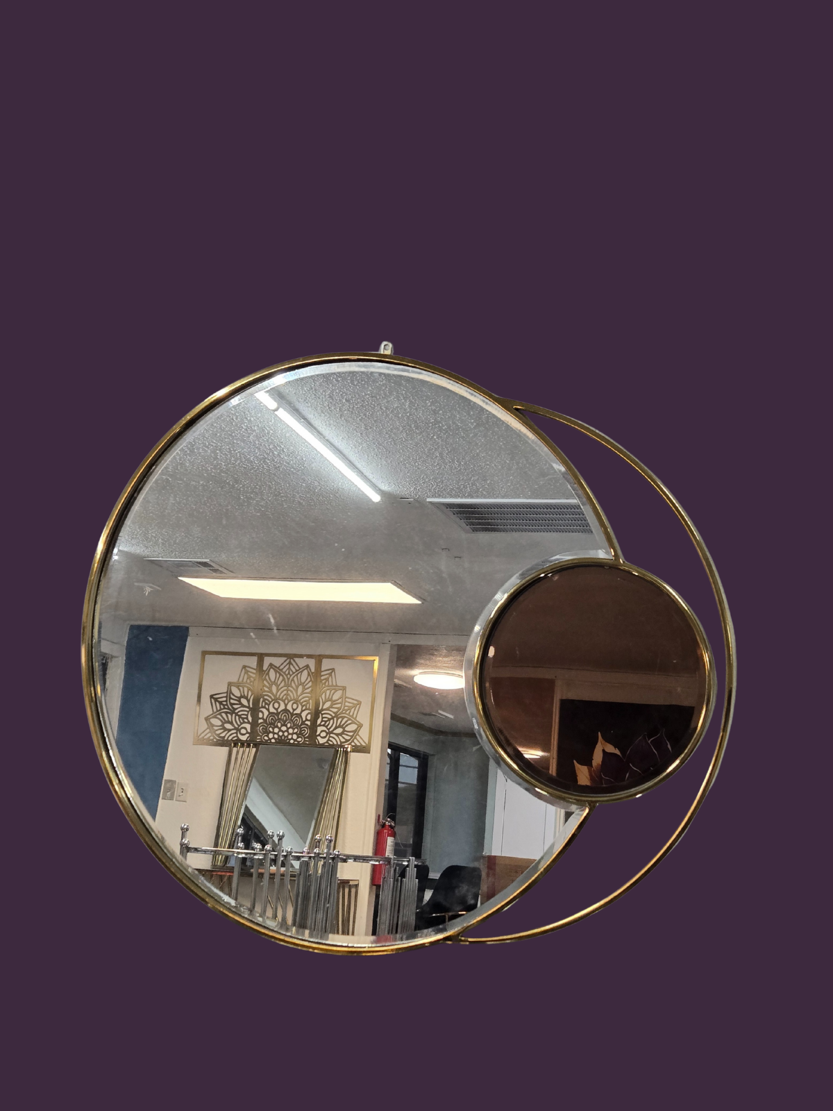 Golden Orbit Dual-Ring Wall Mirror