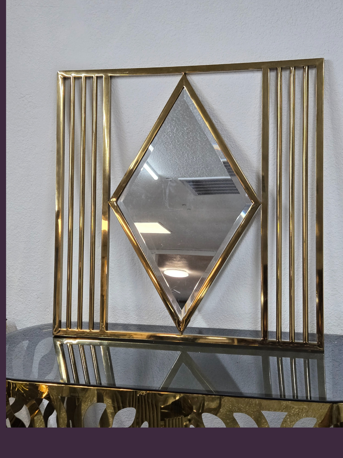 Golden Diamond Frame Wall Mirror