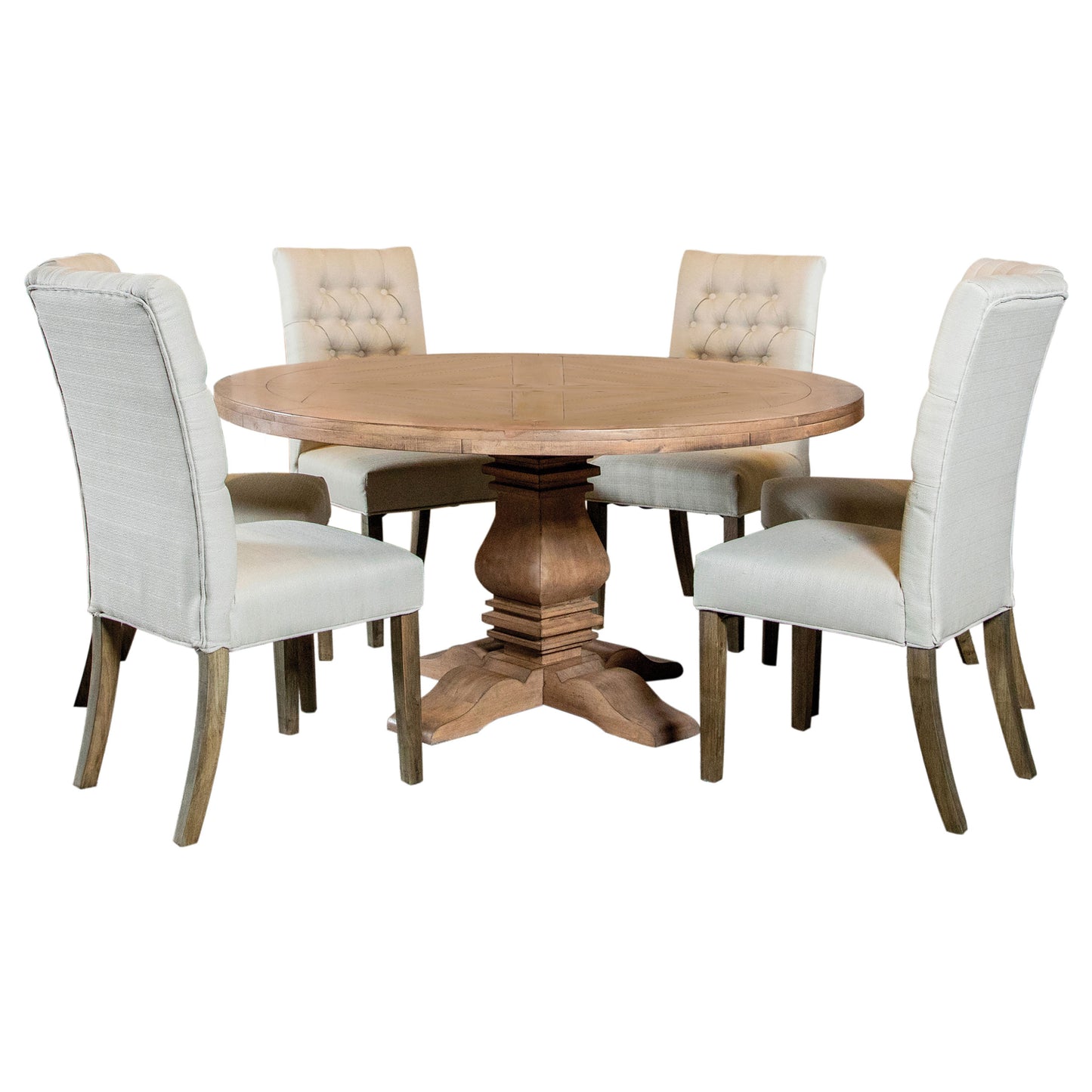 Florence 7-piece Round Dining Table Set Rustic Honey