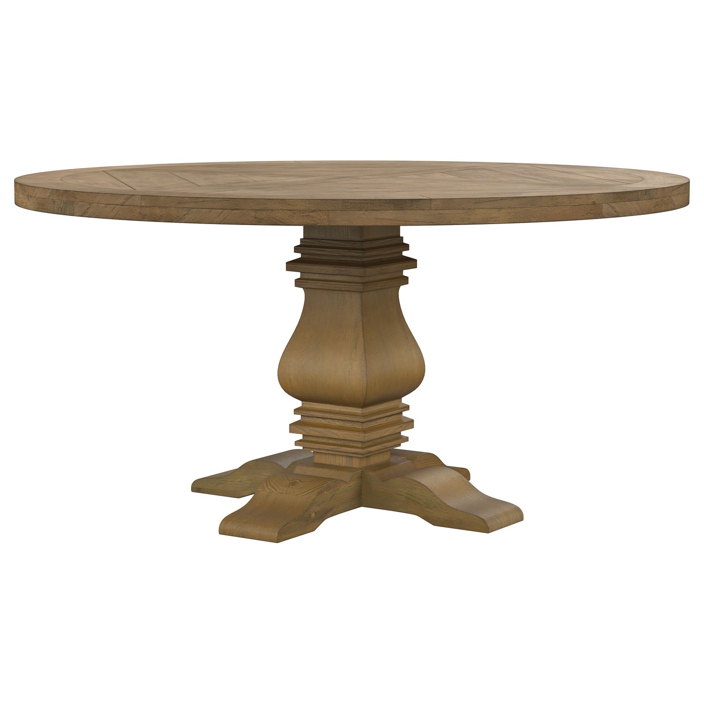Florence Round 60-inch Wood Dining Table Rustic Honey