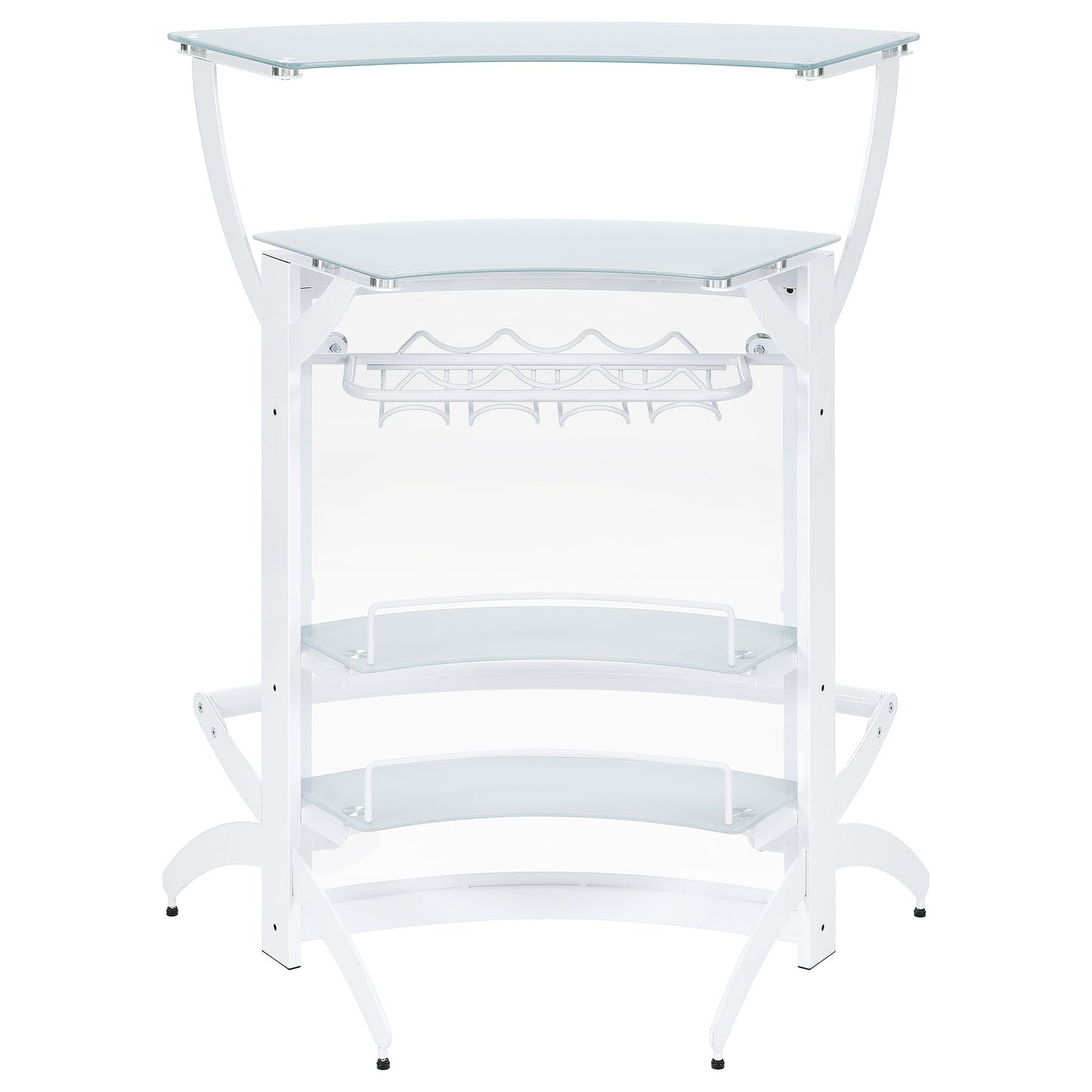 Dallas 2-shelf Curved Freestanding Home Bar Cabinet White