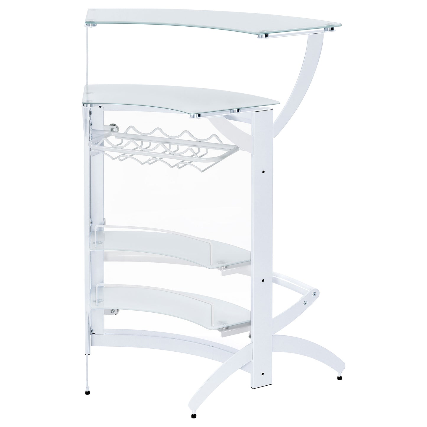 Dallas 2-shelf Curved Freestanding Home Bar Cabinet White