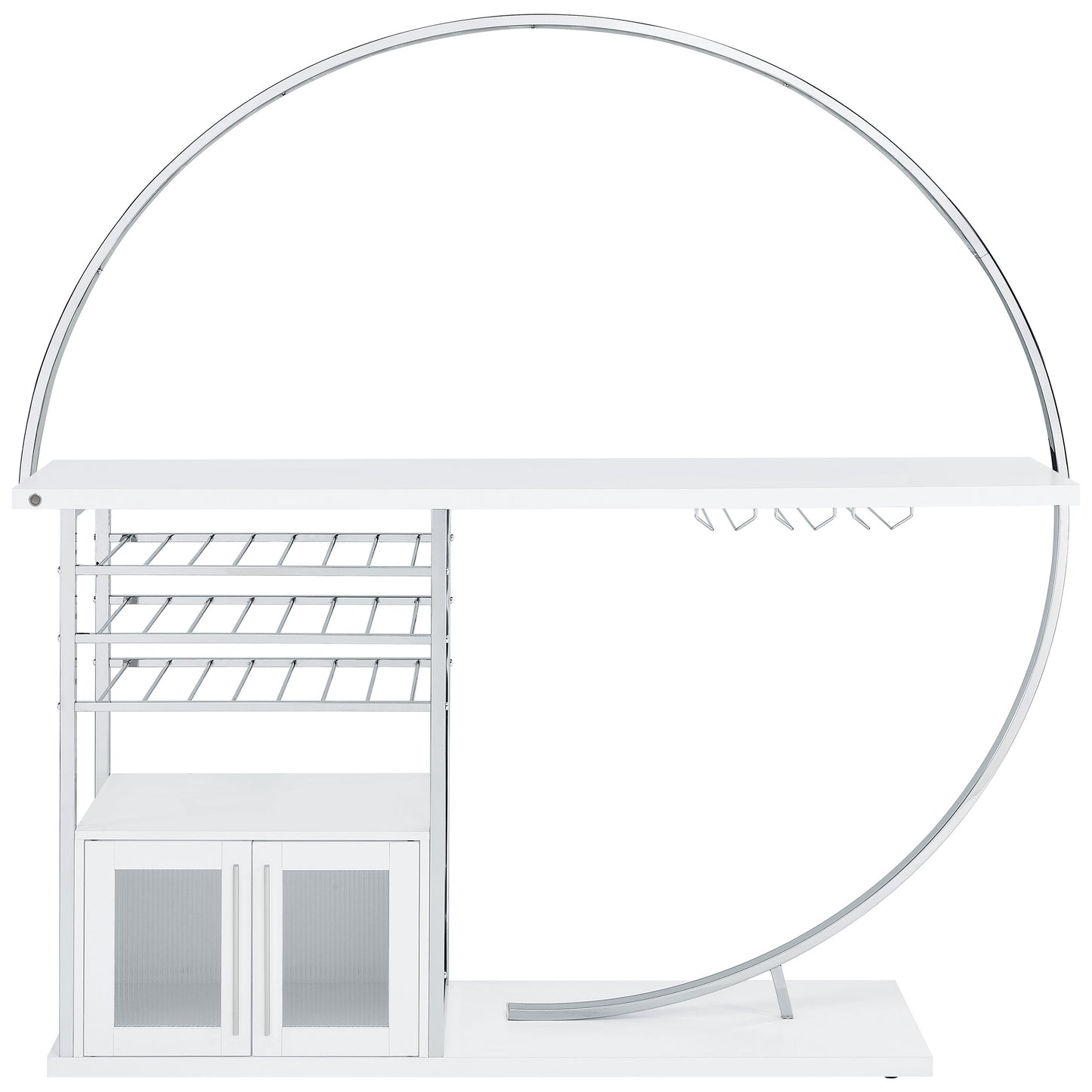 Risley 2-door Circular LED Wine Cabinet White High Gloss