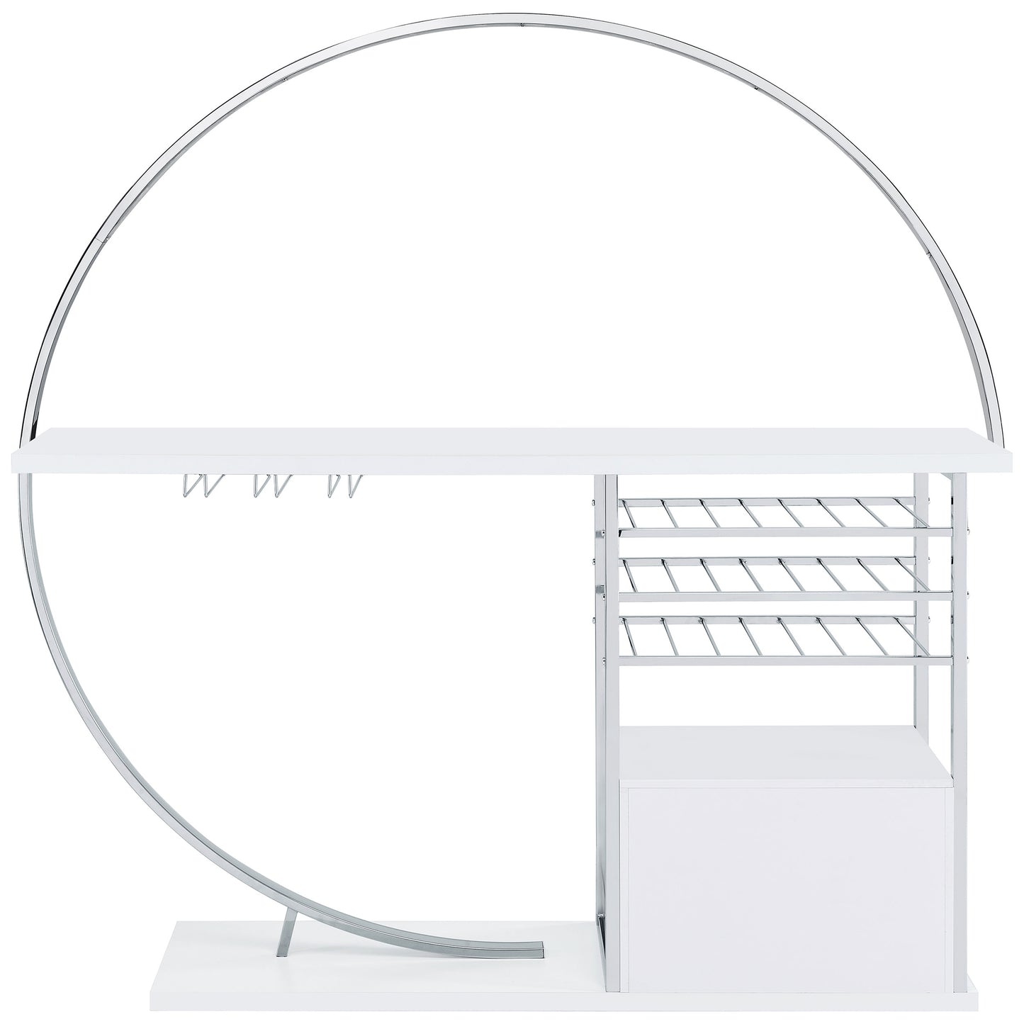 Risley 2-door Circular LED Wine Cabinet White High Gloss