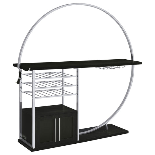 Risley 2-door Circular LED Wine Cabinet Dark Charcoal