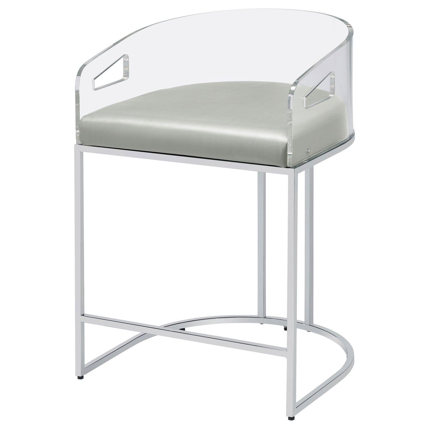 Thermosolis Clear Acrylic Counter Chair Chrome (Set of 2)