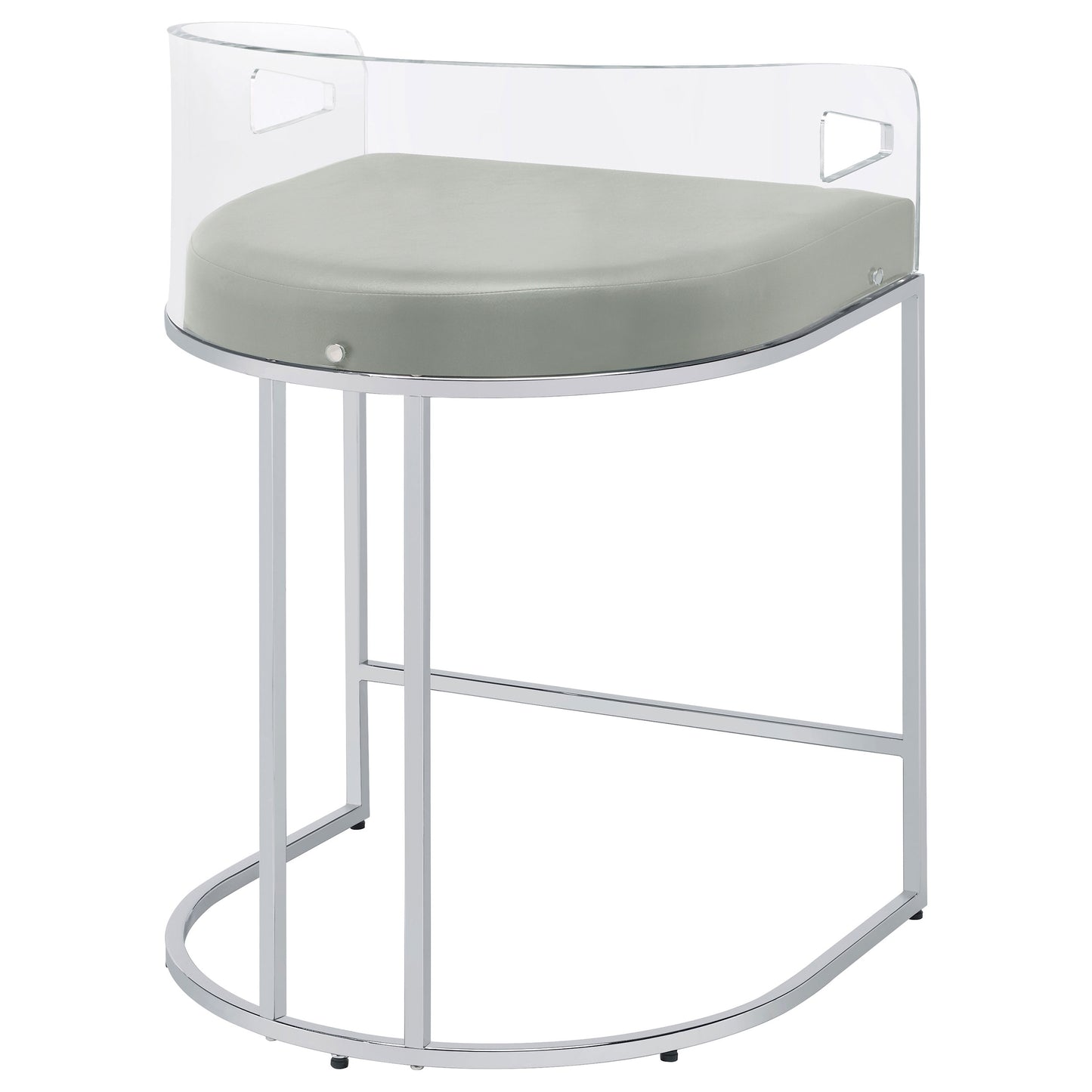 Thermosolis Clear Acrylic Counter Chair Chrome (Set of 2)