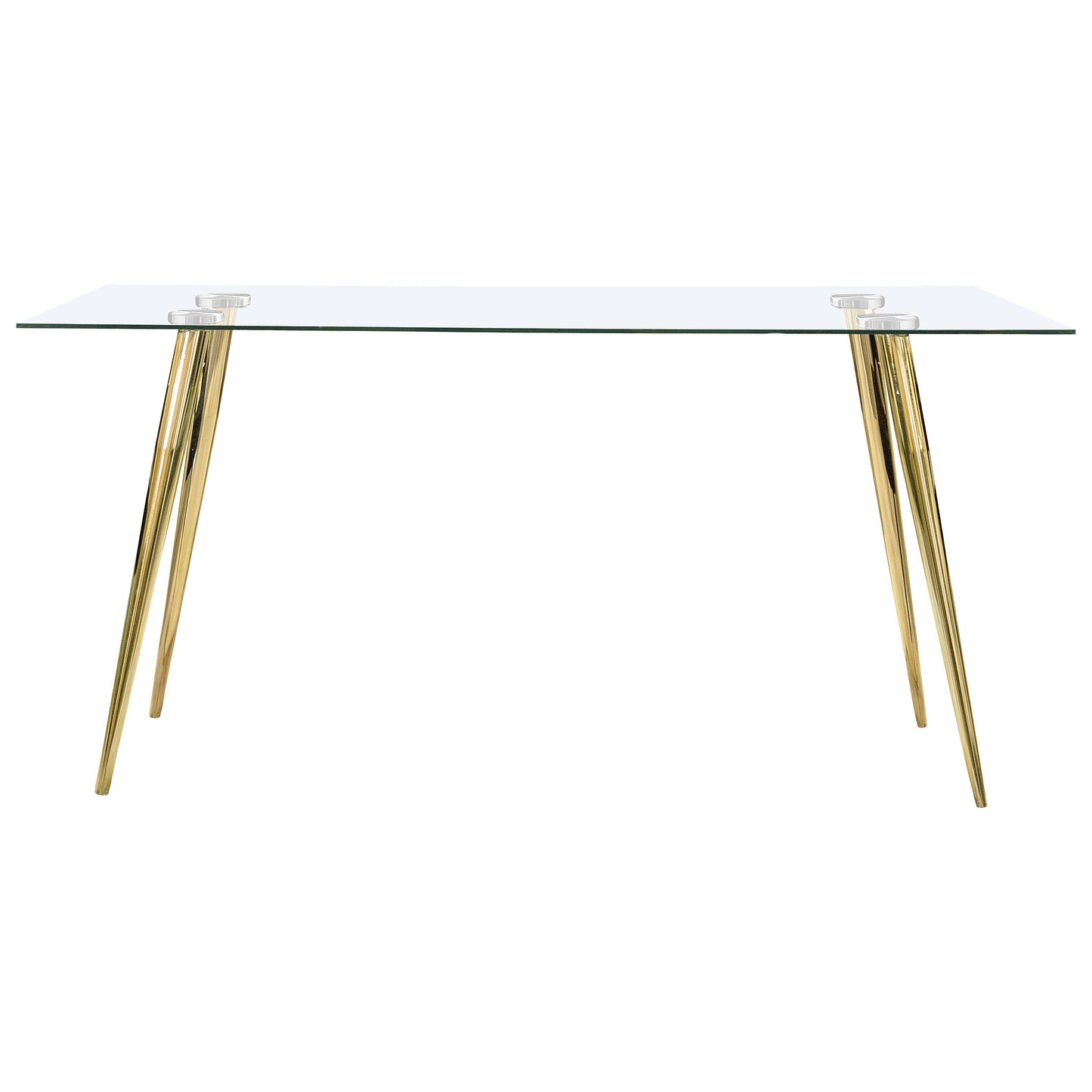 Gilman Rectangular 64-inch Glass Top Dining Table Gold