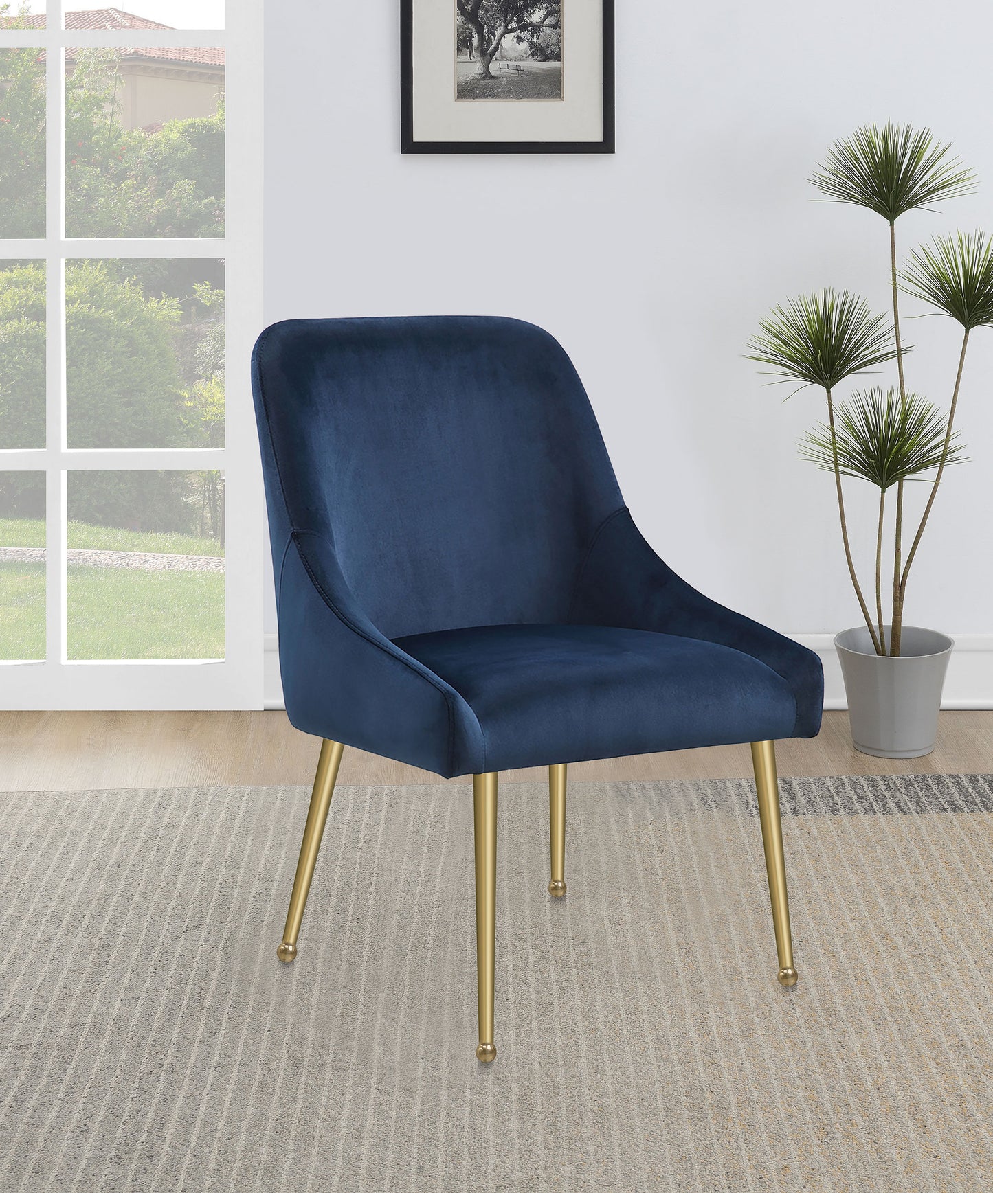Mayette Upholstered Dining Side Chair Blue (Set of 2)