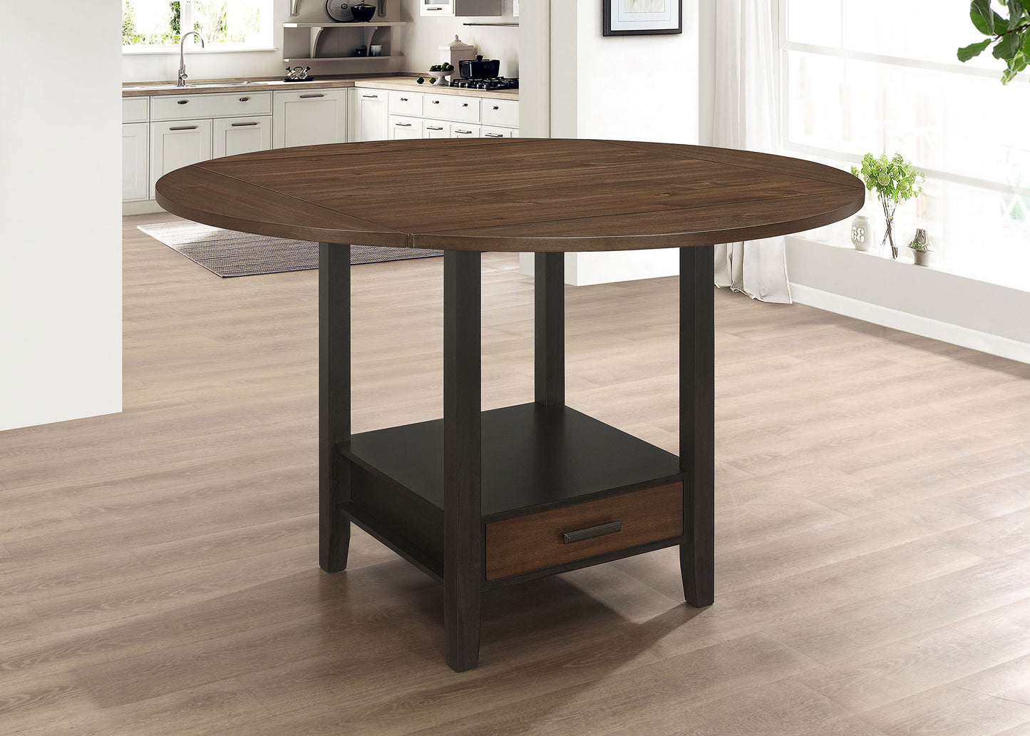 Sanford 60-inch Extension Leaf Counter Dining Table Espresso