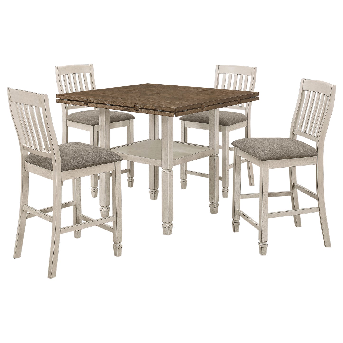 Sarasota 5-piece Drop Leaf Counter Dining Set Rustic Cream