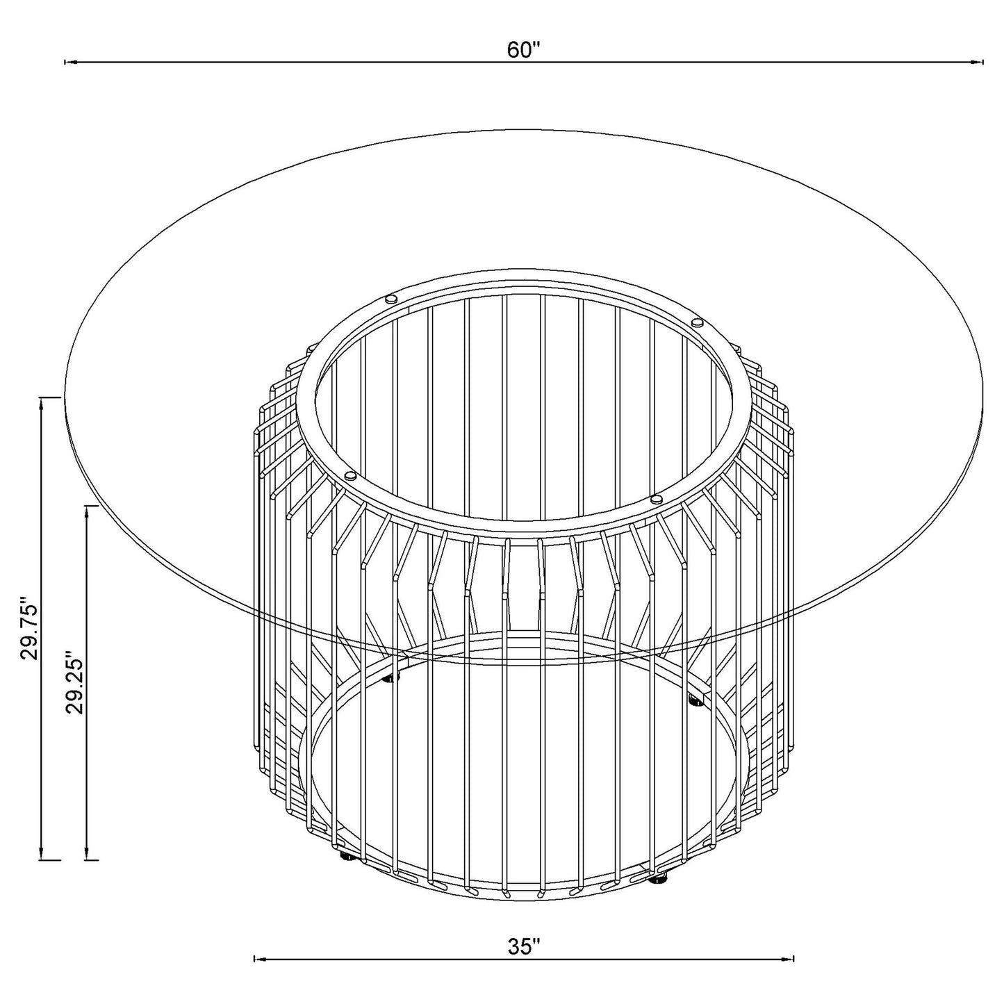 Veena 5-piece Round Glass Top Dining Table Set Chrome