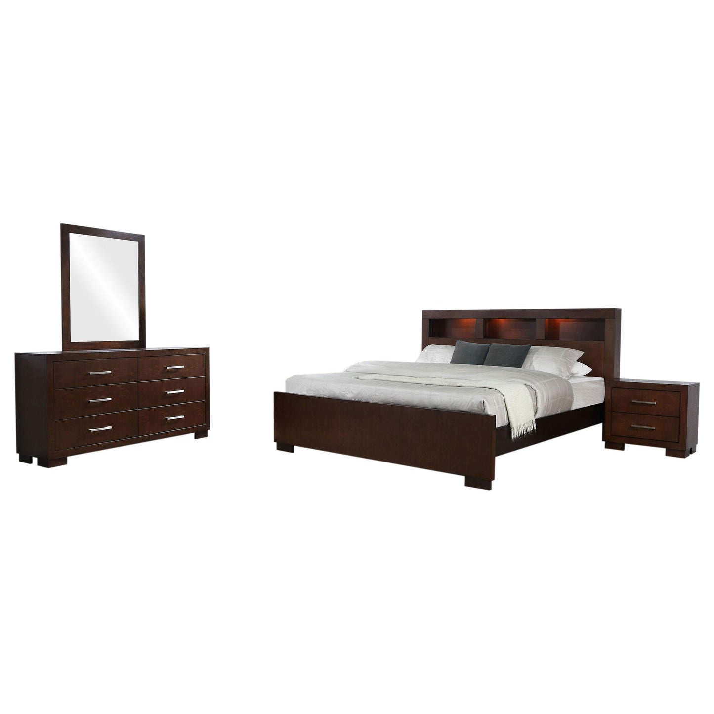 Jessica 4-piece California King Bedroom Set Cappuccino