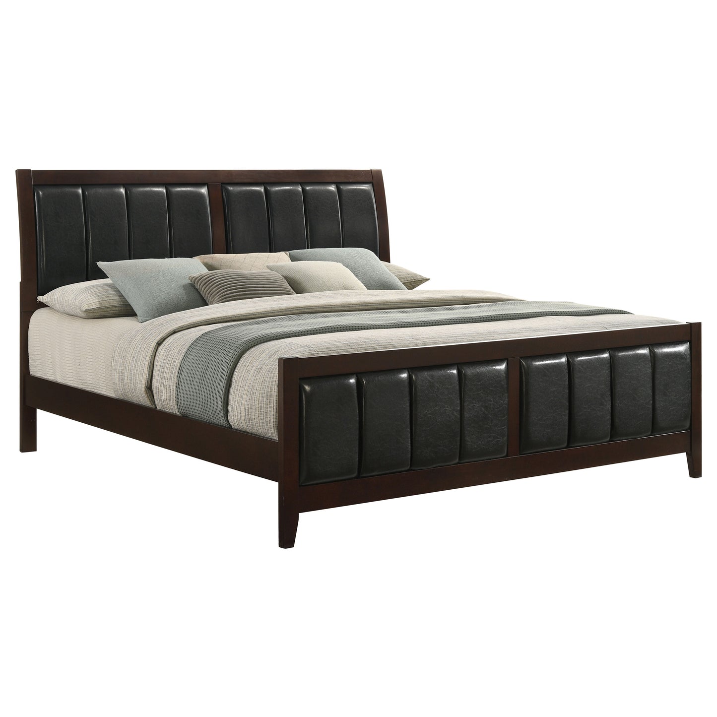 Carlton Wood Eastern King Panel Bed Cappuccino