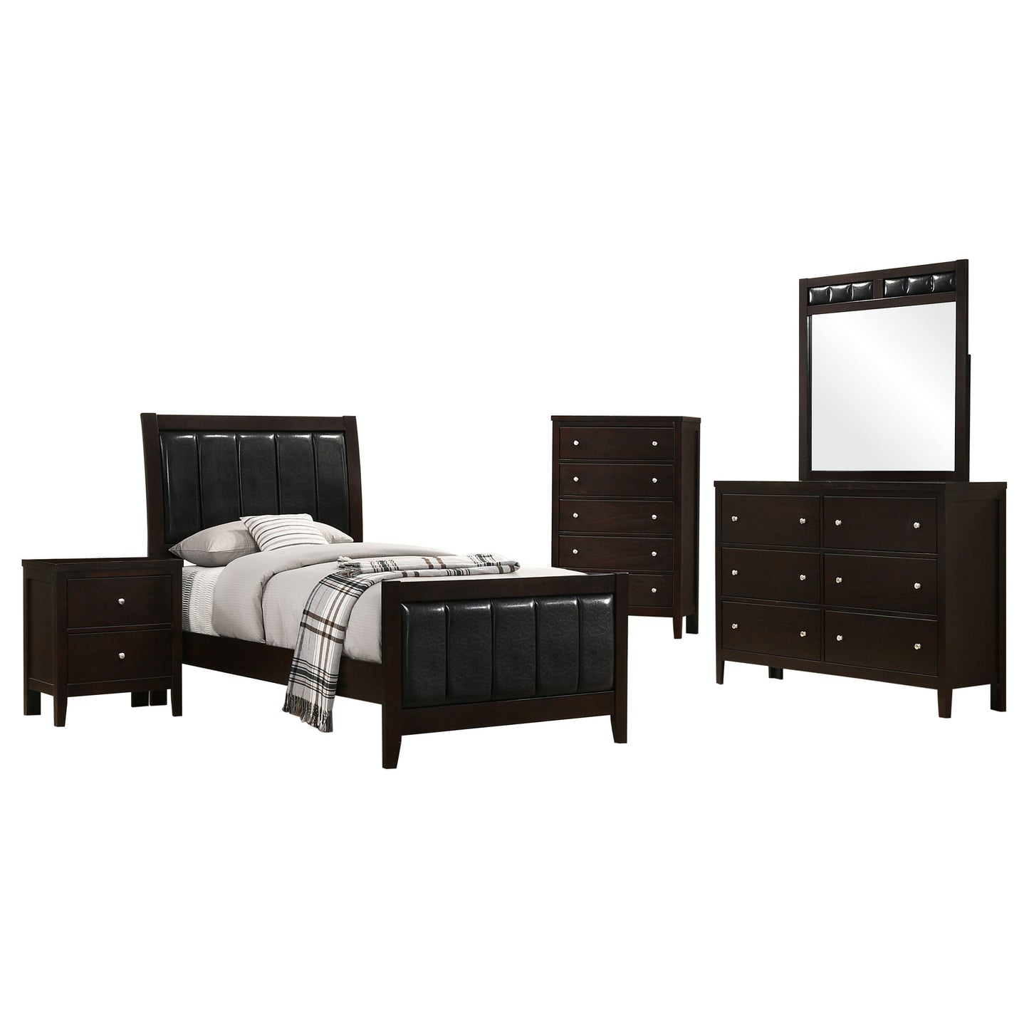Carlton 5-piece Twin Bedroom Set Cappuccino