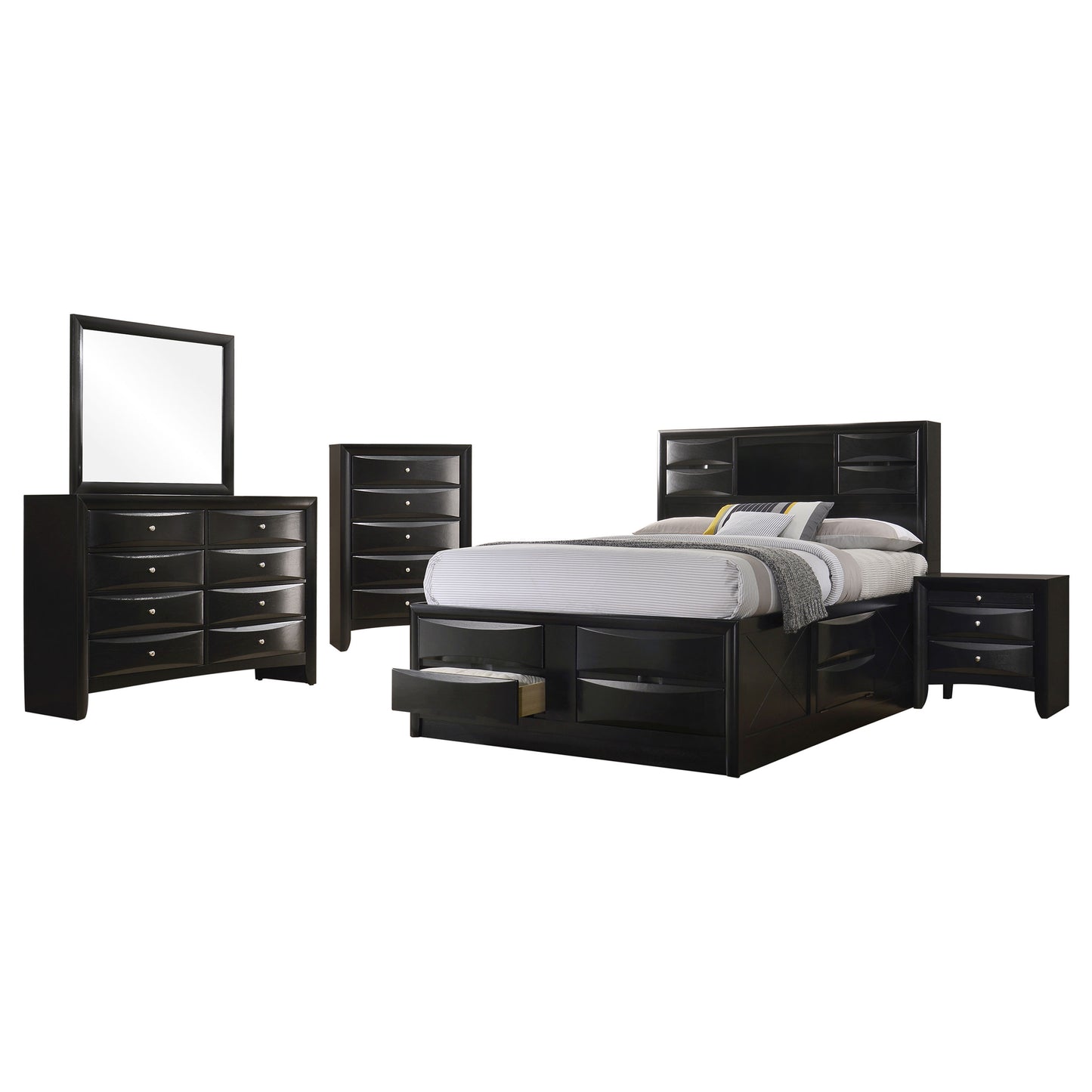 Briana 5-piece Eastern King Bedroom Set Black