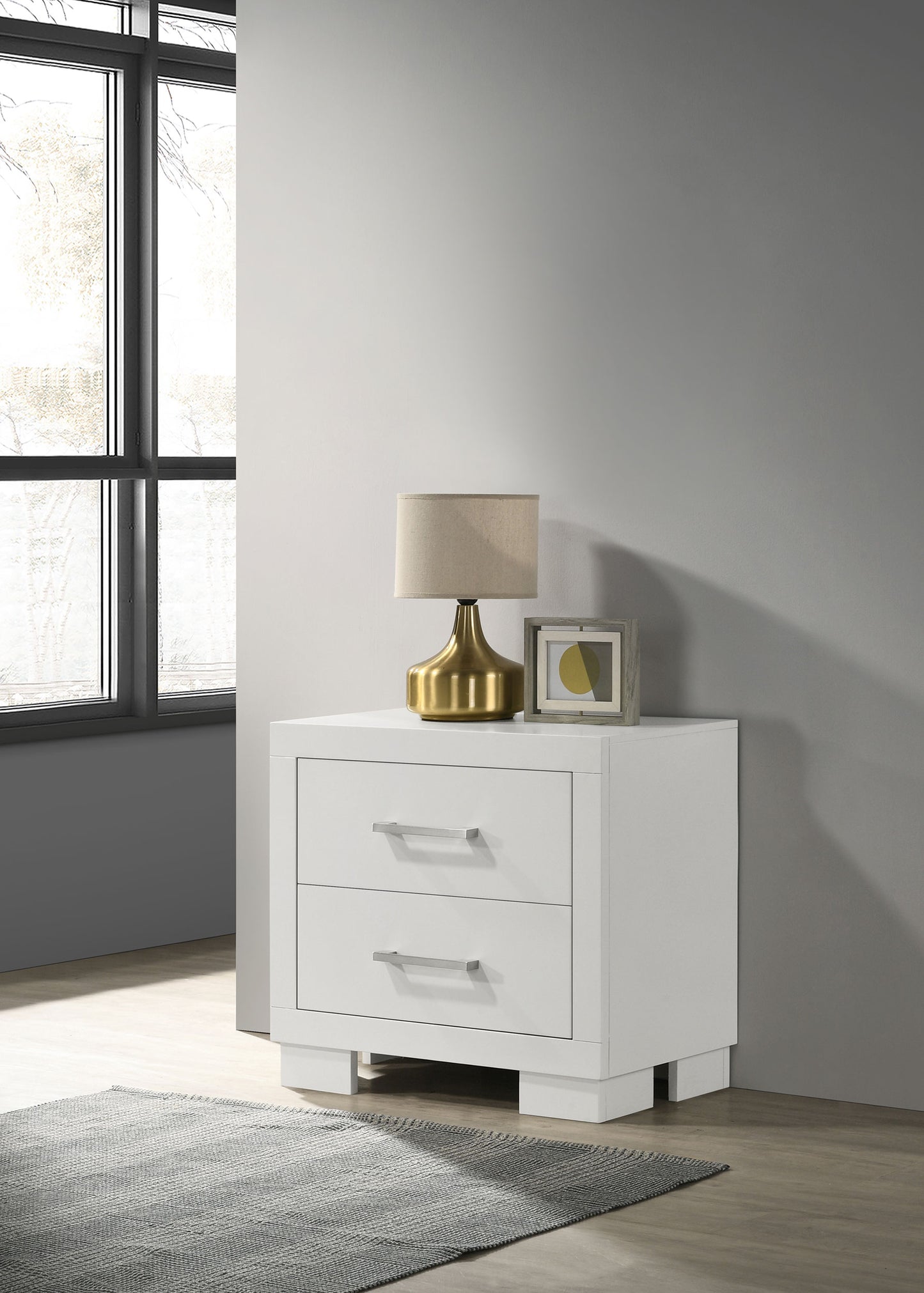 Jessica 2-drawer Nightstand Snow White